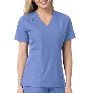 Carhartt Force multi pocket v neck scrub top ceil blue women’s size XL